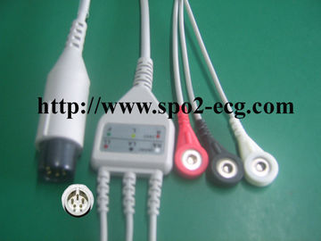 China OEM ODM ECG Lead Cable 3 / 5lead AHA IEC LL Style ,1KΩ Resistance supplier